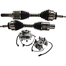4-Piece Kit Front, Driver and Passenger Side Suspension Kit, 4WD, includes (2) Axle Assembly and (2) Wheel Hub