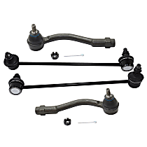 4-Piece Kit Front, Driver and Passenger Side Suspension Kit, includes (2) Sway Bar Link and (2) Tie Rod End