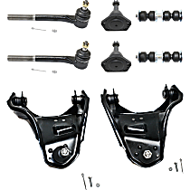 8-Piece Kit Front, Driver and Passenger Side, Upper Control Arm Kit with Ball Joints, Control Arms, Sway Bar Links, and Tie Rod Ends
