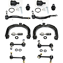Front, Driver and Passenger Side, Upper Control Arm Kit, includes Ball Joints, Sway Bar Links, and Tie Rod Ends
