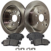 Rear Brake Disc and Pad Kit, Plain Surface, 6 Lugs, Ceramic, Pro-Line Series