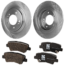 Rear Brake Disc and Pad Kit, Pro-Line Series, Plain Surface, 5 Lugs, Organic Pad Material, Cast Iron