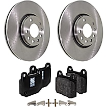 Rear Brake Disc and Pad Kit, Plain Surface, 5 Lugs, Organic, Pro-Line Series