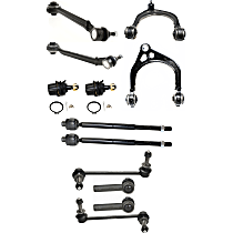 Front, Driver and Passenger Side, Upper and Lower Control Arm Kit, Rear Wheel Drive, includes Ball Joints, Sway Bar Links, and Tie Rod Ends