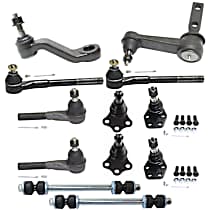 12-Piece Kit Front Suspension Kit, Rear Wheel Drive, Bolt-On Type, With Independent  Suspension, Contains Oversized 7/16 (in) Bolt for Durability,  Includes (4) Ball Joint, (1) Idler Arm, (1) Pitman Arm, (2) Sway Bar Link, and (4) Tie Rod End