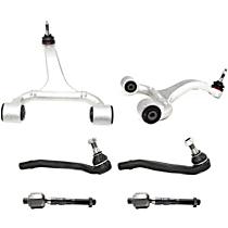 6-Piece Kit Front, Driver and Passenger Side, Upper Control Arms with Tie Rod Ends, Four Wheel Drive