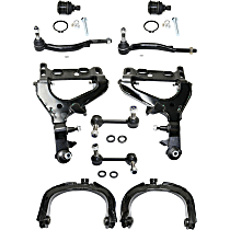Front, Driver and Passenger Side, Upper and Lower Control Arm Kit, includes Ball Joints, Sway Bar Links, and Tie Rod Ends