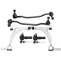 6-Piece Kit Front, Driver and Passenger Side, Lower Control Arm Kit,  Includes (2) Control Arm, (2) Sway Bar Link, and (2) Tie Rod End