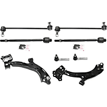 8-Piece Kit Front, Driver and Passenger Side Control Arm, includes Sway Bar Links and Tie Rod Ends