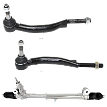 3-Piece Kit Front Suspension with Steering Rack and Tie Rod Ends, with 16mm Tie Rod Thread