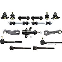 15-Piece Kit Front Suspension Kit, With Independent  Suspension, Without Bracket,  Includes (4) Ball Joint, (1) Idler Arm, (1) Idler Arm Bracket, (1) Pitman Arm, (2) Sway Bar Link, (2) Tie Rod Adjusting Sleeve, and (4) Tie Rod End