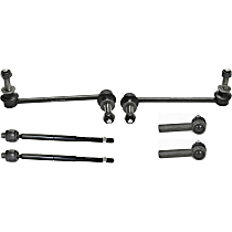 6-Piece Kit Front, Driver and Passenger Side Suspension, includes Sway Bar Link and Tie Rod End