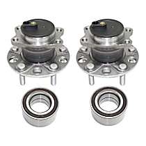 4-Piece Kit Front and Rear Wheel Hub, 4-Wheel ABS, FWD, 5 Lugs, With Bearing,  Includes (2) Wheel Bearing and (2) Wheel Hub