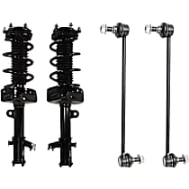 4-Piece Kit Front, Driver and Passenger Side Suspension Includes Loaded Struts and Sway Bar Links