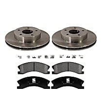 Front Brake Disc and Pad Kit, Plain Surface, 5 Lugs, Ceramic, Cast Iron, Pro-Line Series