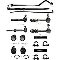 13-Piece Kit Front, Driver and Passenger Side Suspension Kit, Four Wheel Drive, 0.75 (in) Taper, Production Date From March 1995, Link Only, with Non-Tapered Ball Stud, with Dana 44 Axle