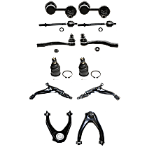 12-Piece Kit Front, Driver and Passenger Side Suspension Kit,  Includes (4) Control Arm, (4) Tie Rod End, (2) Ball Joint and (2) Sway Bar Link