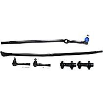 6-Piece Kit Front, Driver and Passenger Side Suspension, 4WD, For Models With Tapered Hole Mounted Steering Damper, includes Tie Rod Adjusting Sleeve and Tie Rod Ends