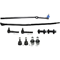 10-Piece Kit Front, Driver and Passenger Side Suspension Kit, Four Wheel Drive, For Models With Tapered Hole Mounted Steering Damper, Plus Or Minus 1 Degree(S) Camber And/Or Caster,  Includes (4) Ball Joint, (2) Tie Rod Adjusting Sleeve, and (4) Ti