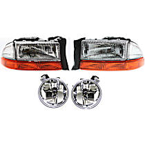 4-Piece Kit Driver and Passenger Side Halogen Headlight, With bulb(s), OE Replacement,  Includes (2) Fog Light and (2) Headlight