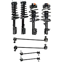 8-Piece Kit Front and Rear, Driver and Passenger Side Suspension Includes Loaded Struts and Sway Bar Links, 4 Cylinder