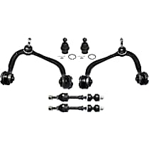 6-Piece Kit Front, Driver and Passenger Side, Upper Control Arm Kit, RWD,  Includes (2) Ball Joint, (2) Control Arm, and (2) Sway Bar Link