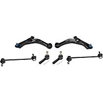 6-Piece Kit Front, Driver and Passenger Side, Lower Control Arm Kit, Includes (2) Control Arm, (2) Sway Bar Link, and (2) Tie Rod End
