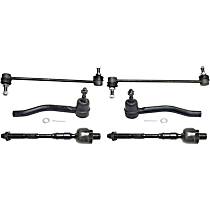 6-Piece Kit Front, Driver and Passenger Side Suspension, includes Sway Bar Link and Tie Rod End