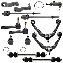 13-Piece Kit Front Suspension with Ball Joints, Control Arms, Idler Arm, Idler Arm Bracket, Pitman Arm, Sway Bar Links, and Tie Rod Ends