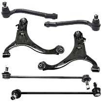 6-Piece Kit Front, Driver and Passenger Side Suspension Kit Includes Control Arm, Sway Bar Link, and Tie Rod End