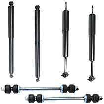 6-Piece Kit Driver and Passenger Side Suspension Includes Shock Absorbers and Sway Bar Links