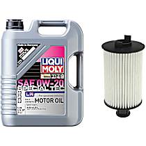 2-Piece Kit Oil Filter, Cartridge, 5.0L 8Cyl  Includes (1) Oil Filter, (1) Motor Oil