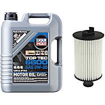 2-Piece Kit Oil Filter, Cartridge, 5.0L 8Cyl  Includes (1) Oil Filter, (1) Motor Oil