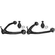 4-Piece Kit Front, Driver and Passenger Side, Upper Control Arm Kit, For Models With Aluminum Control Arm, includes (2) Ball Joint and (2) Control Arm