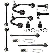 10-Piece Kit Front, Driver and Passenger Side, Upper Control Arm Kit,  Includes (2) Ball Joint, (2) Control Arm, (2) Sway Bar Link, and (4) Tie Rod End