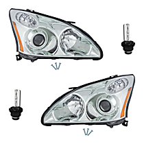 4-Piece Kit Driver and Passenger Side HID/Xenon Headlight, With bulb(s), For Models Without Adaptive Front-Lighting System, Japan Built Vehicle, OE Replacement,  Includes (2) Headlight and (2) Headlight Bulb
