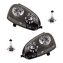 4-Piece Kit Driver and Passenger Side Halogen Headlight, With bulb(s), OE Replacement,  Includes (2) Headlight and (2) Headlight Bulb