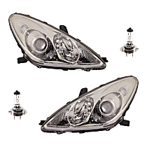 Driver and Passenger Side Headlight Kit, With bulb(s), Halogen, For vehicles without HID