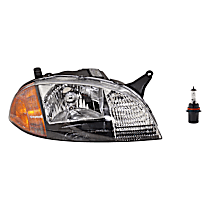 2-Piece Kit Halogen Headlights, With bulb(s), Includes (1) Headlight and (1) Headlight Bulb