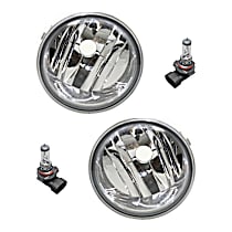 4-Piece Kit, Front, Driver and Passenger Side Halogen Fog Light, Without bulb(s), Includes (2) Fog Light and (2) Fog Light Bulb