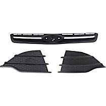 3-Piece Kit Grille, Painted Black,  Includes (2) Bumper Grille and (1) Grille
