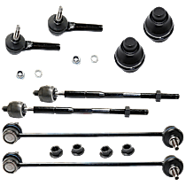 8-Piece Kit Front Suspension Kit, Fits OE Arm and Aftermarket Arms with Maximum Press-Fit Diameter of 1.571 (in), includes (4) Tie Rod End, (2) Ball Joint and (2) Sway Bar Link