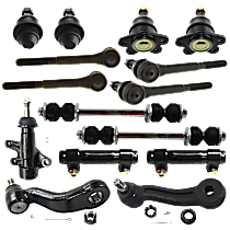 15-Piece Kit Front Suspension with Ball Joint, Tie Rod End, Sway Bar Link,  Tie Rod Adjusting Sleeve, Idler Arm, Idler Arm Bracket, and Pitman Arm