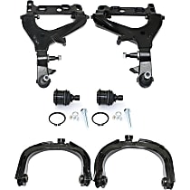 Front, Driver and Passenger Side, Upper and Lower Control Arm Kit, includes Ball Joints