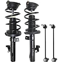 4-Piece Kit Front, Driver and Passenger Side Suspension Includes Loaded Struts and Sway Bar Links