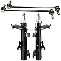 4-Piece Kit Front, Driver and Passenger Side Suspension with Struts and Sway Bar Links, Front Wheel Drive