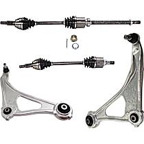 8-Piece Kit Front, Driver and Passenger Side, Lower Control Arm Kit, Sedan,  Includes (2) Axle Assembly, (2) Brake Disc, (1) Brake Pad Set, and (2) Control Arm