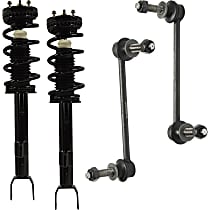 4-Piece Kit Front, Driver and Passenger Side Suspension Kit, includes (2) Loaded Strut and (2) Sway Bar Link