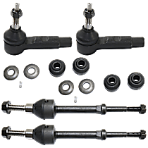 4-Piece Kit Front, Driver and Passenger Side, Outer Tie Rod End,  With 8 Lug Wheels, RWD,  Includes (2) Sway Bar Link and (2) Tie Rod End