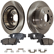 Rear Brake Disc and Pad Kit, Plain Surface, 6 Lugs, 344.93 mm, Ceramic, Pro-Line Series